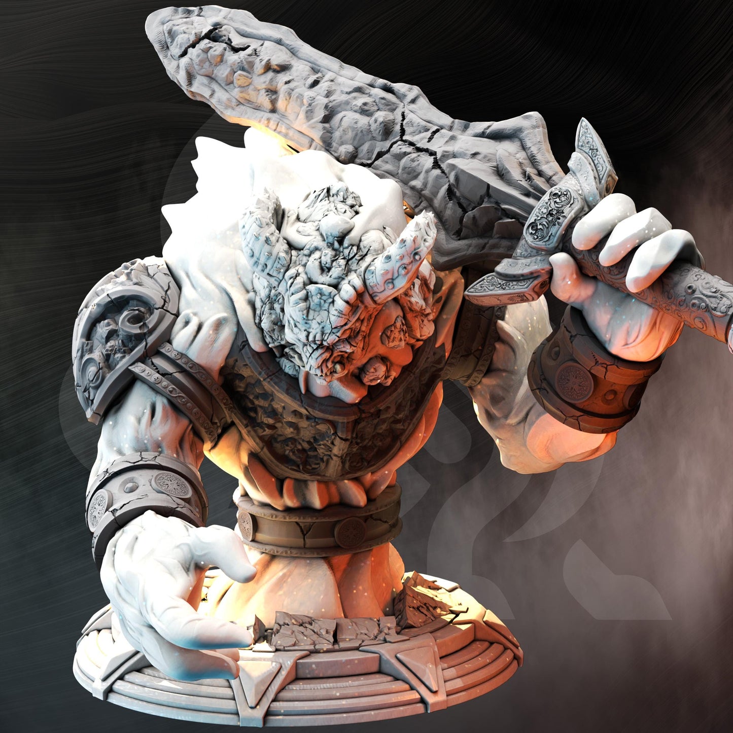 Lava Lord - Sorngaar the Cindering (Large) - 3D Printed Tabletop Figure for Dungeons & Dragons, DnD, Pathfinder RPGs, TTRPG