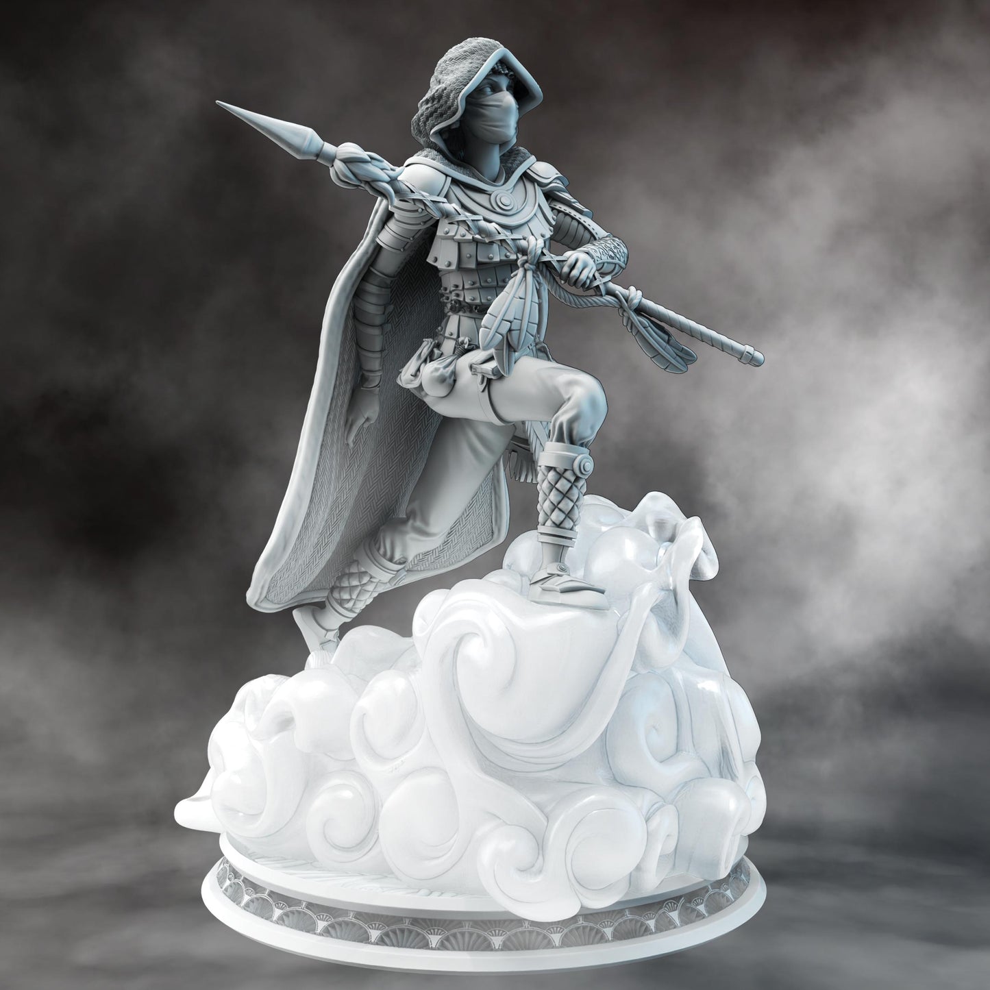 Air Genasi Rogue Monk (Medium) - Aura Kaze - 3D Printed Tabletop Figure for Dungeons & Dragons, DnD, Pathfinder RPGs, TTRPG