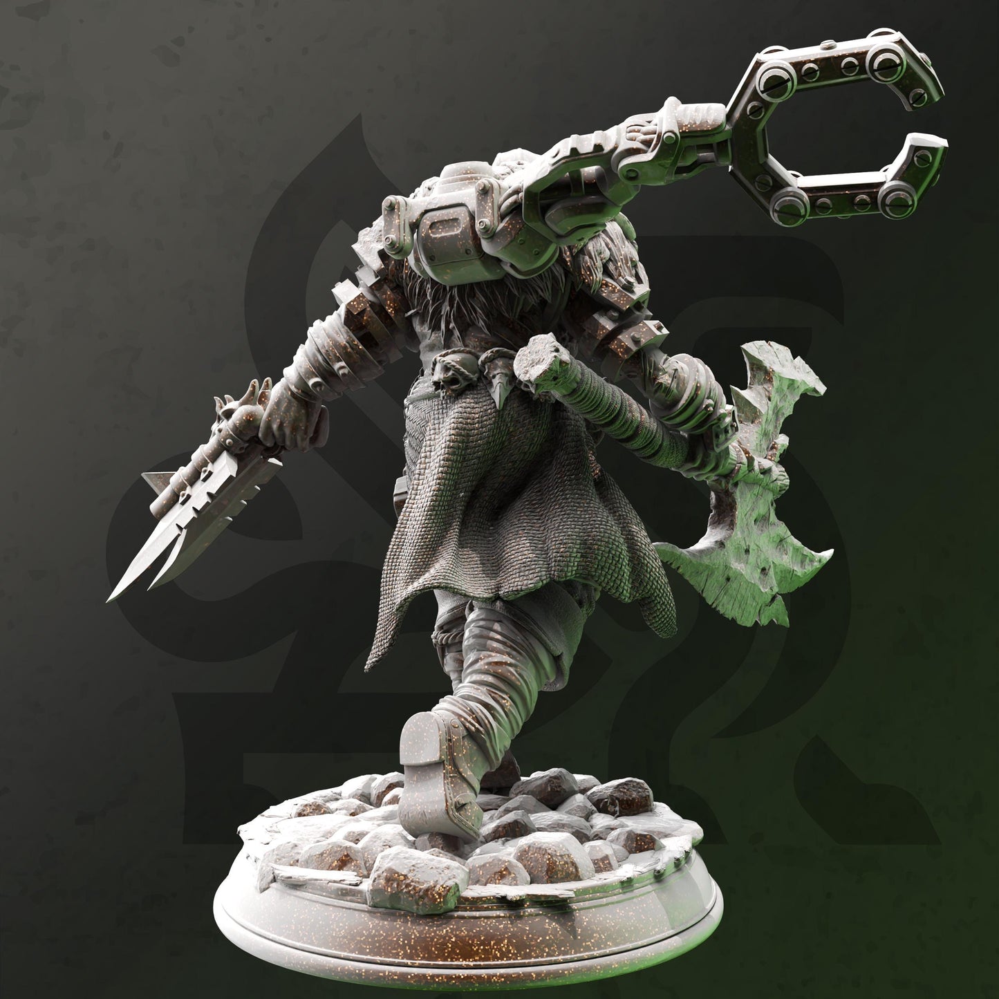 Steampunk Barbarian Artificer - Eyrik (Medium) - Tabletop Figure for Dungeons & Dragons, DnD, Pathfinder RPGs, TTRPG