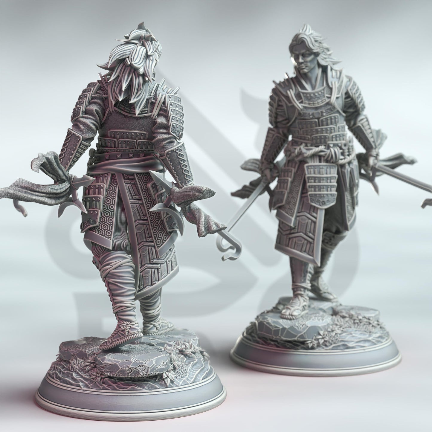 Samurai of the Fox - Kenshi Kitsune (Medium) - 3D Printed Tabletop Figure for Dungeons & Dragons, DnD, Pathfinder RPGs, TTRPG