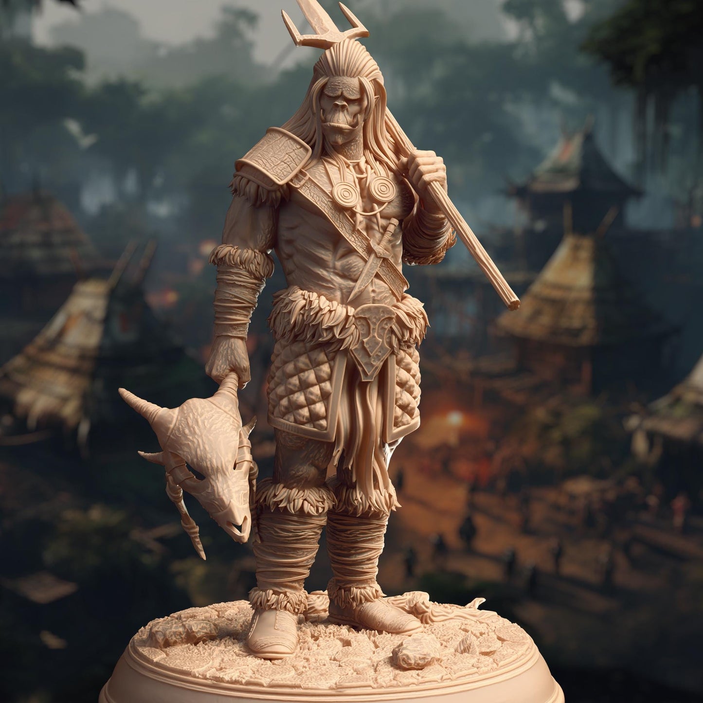 Orc Tribal Trio - Jugak'thar Tribe (Bundle) - 3D Printed Tabletop Figure for Dungeons & Dragons, DnD, Pathfinder RPGs, TTRPG