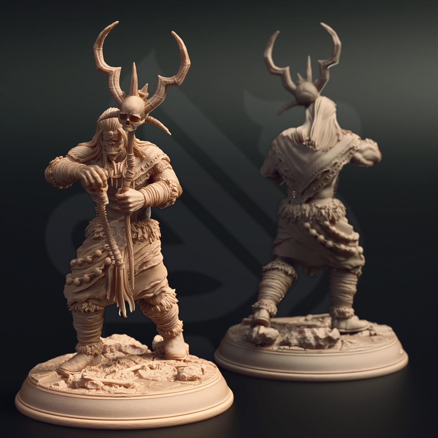 Orc Tribal Trio - Jugak'thar Tribe (Bundle) - 3D Printed Tabletop Figure for Dungeons & Dragons, DnD, Pathfinder RPGs, TTRPG