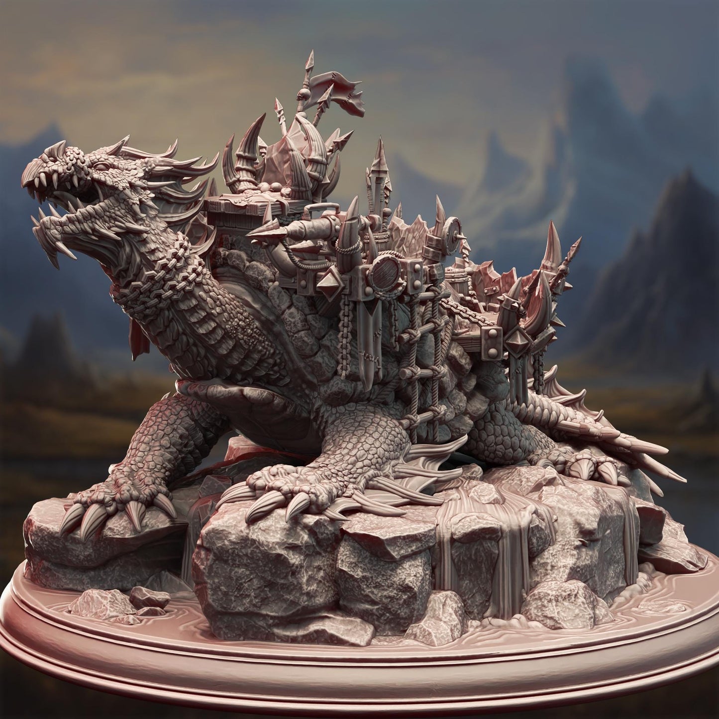 Orcish Dragon Turtle - Kilgoola (Giga) - 3D Printed Tabletop Figure for Dungeons & Dragons, DnD, Pathfinder RPGs, TTRPG