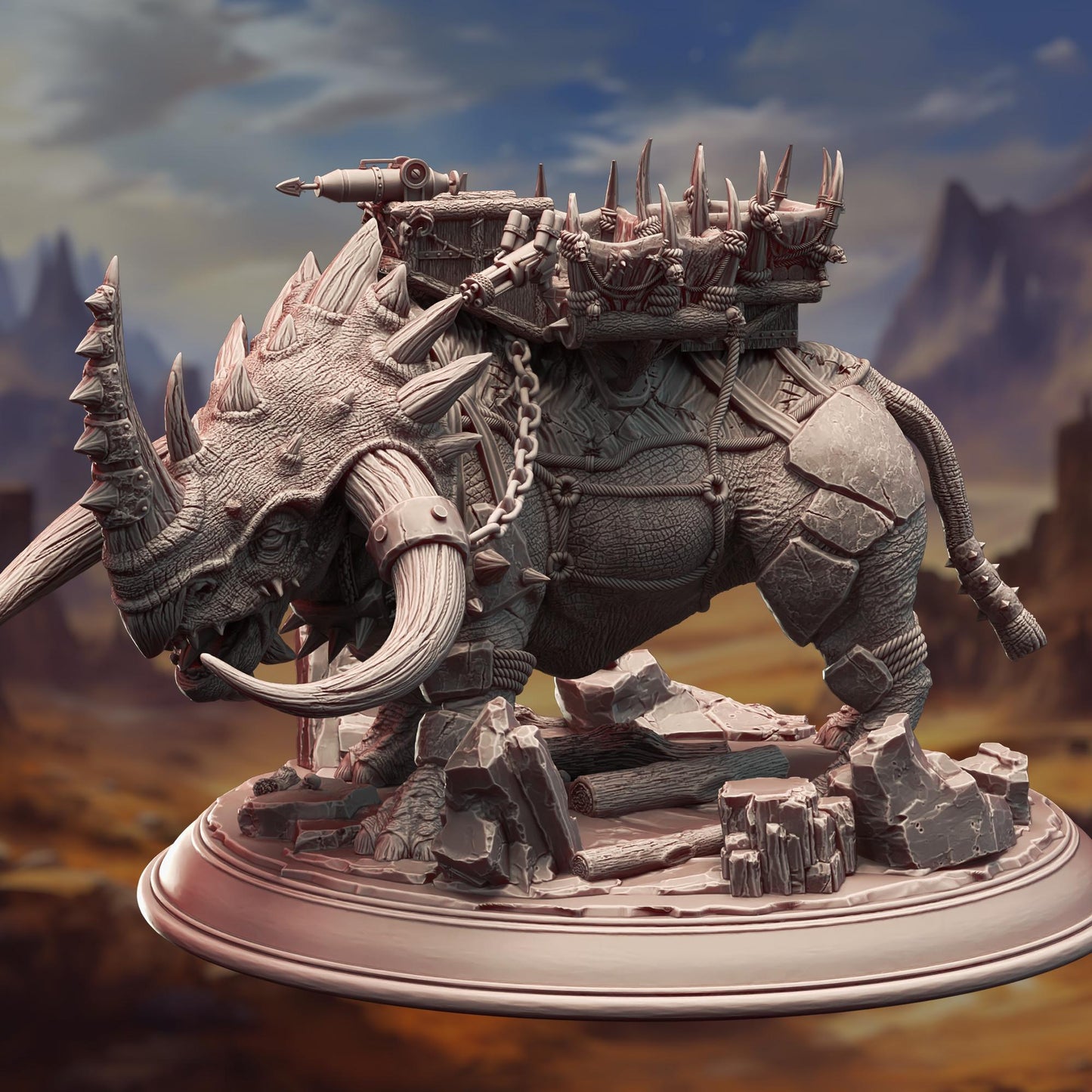 Great Orcish War Beast - Goragora (Giga) - 3D Printed Tabletop Figure for Dungeons & Dragons, DnD, Pathfinder RPGs, TTRPG