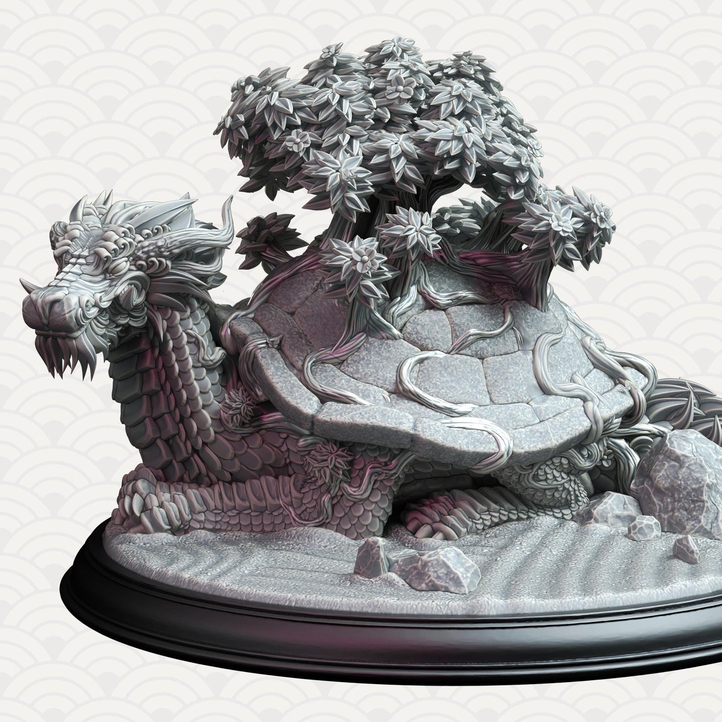 Eastern Dragon Turtle - Higashi no Ryuukame (Gargantuan) - 3D Printed Tabletop Figure for Dungeons & Dragons, DnD, Pathfinder RPGs, TTRPG