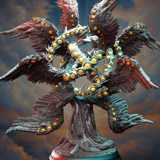 Angel of a Thousand Eyes - Erathis (Huge) - 3D Printed Tabletop Figure for Dungeons & Dragons, DnD, Pathfinder RPGs, TTRPG