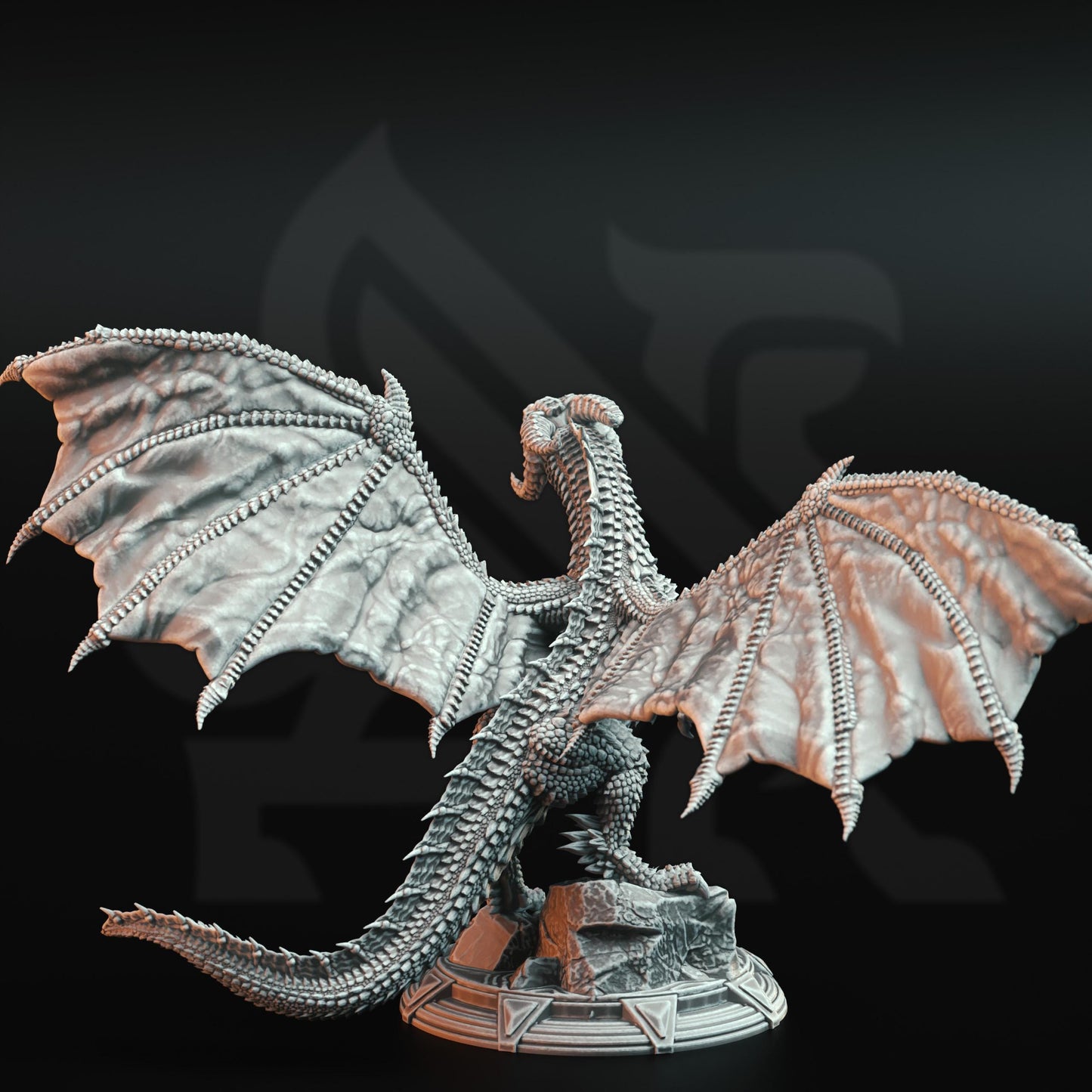 Ancient Red Tyrant Dragon - Rokarthion (Gargantuan) - 3D Printed Tabletop Figure for Dungeons & Dragons, DnD, Pathfinder RPGs, TTRPG