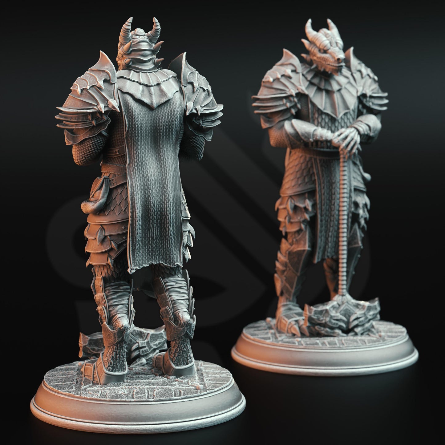 Dragonborn Warriors - Dragon Knight Squad (Bundle) - 3D Printed Tabletop Figure for Dungeons & Dragons, DnD, Pathfinder RPGs, TTRPG