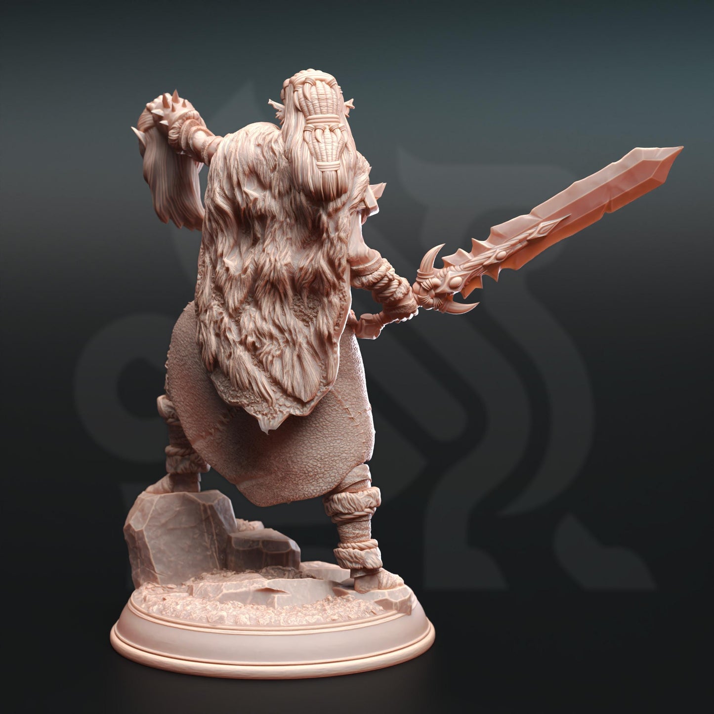 Hobgoblin Barbarian Queen - Brakaza (Medium) - 3D Printed Tabletop Figure for Dungeons & Dragons, DnD, Pathfinder RPGs, TTRPG