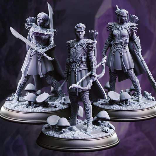 Drow Soldiers - Irinax's Chosen (Bundle) - 3D Printed Tabletop Figure for Dungeons & Dragons, DnD, Pathfinder RPGs, TTRPG