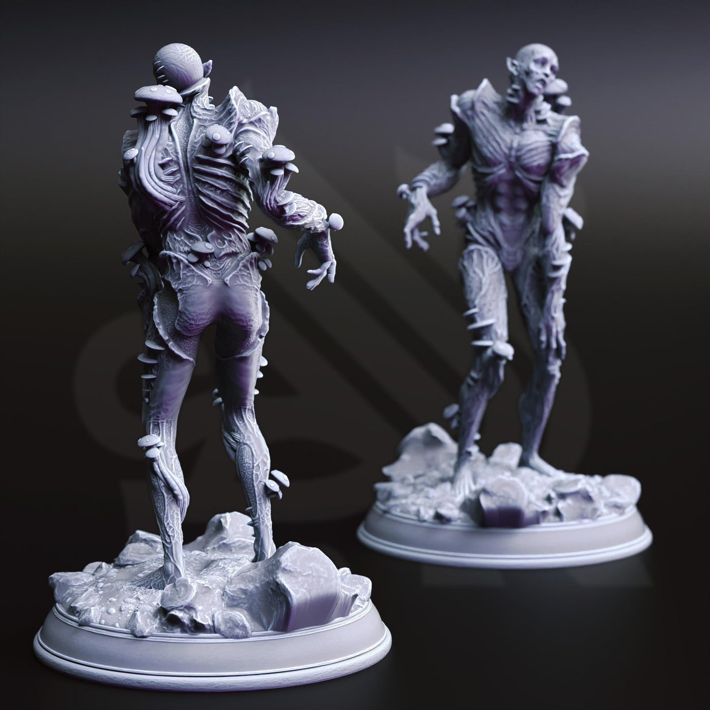 Fungal Zombies - Myceloid Minions (Bundle) - 3D Printed Tabletop Figure for Dungeons & Dragons, DnD, Pathfinder RPGs, TTRPG