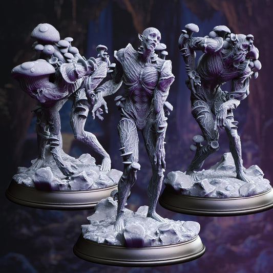 Fungal Zombies - Myceloid Minions (Bundle) - 3D Printed Tabletop Figure for Dungeons & Dragons, DnD, Pathfinder RPGs, TTRPG