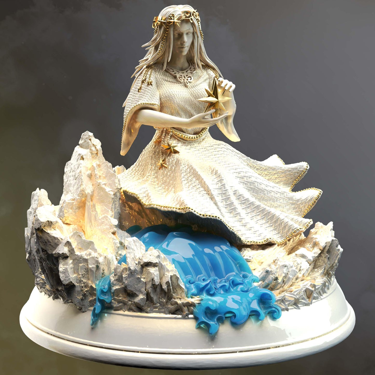 Goddess of Creation - Minera - 3D Printed Tabletop Figure for Dungeons & Dragons, DnD, Pathfinder RPGs, TTRPG