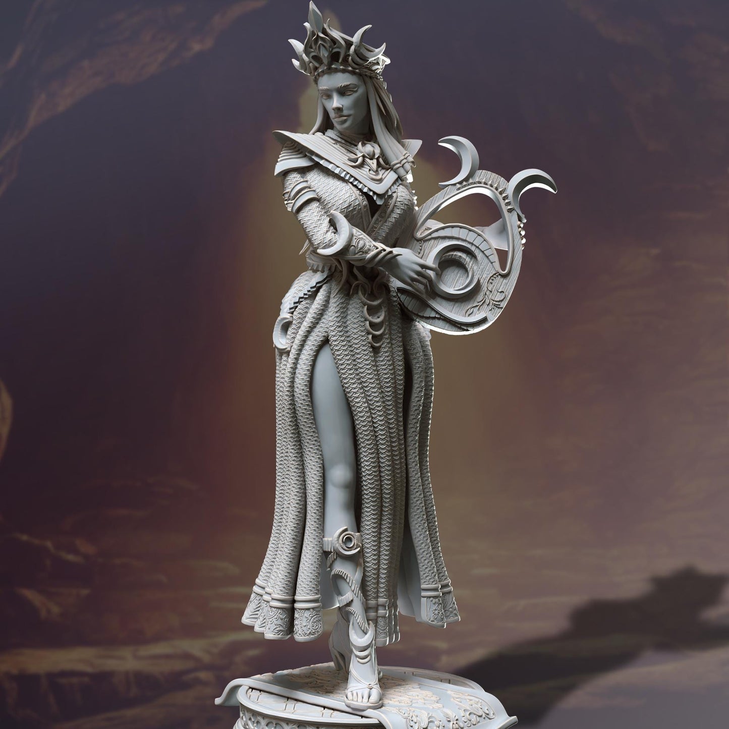 Lunar Goddess - Glanbeli (Medium) - Tabletop Figure for Dungeons & Dragons, DnD, Pathfinder RPGs, TTRPG