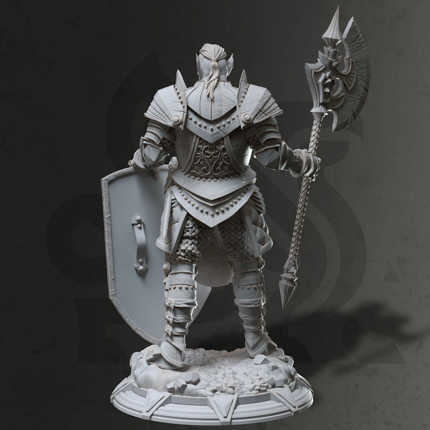 Noble Orc Knight - Trenon - 3D Printed Tabletop Figure for Dungeons & Dragons, DnD, Pathfinder RPGs, TTRPG