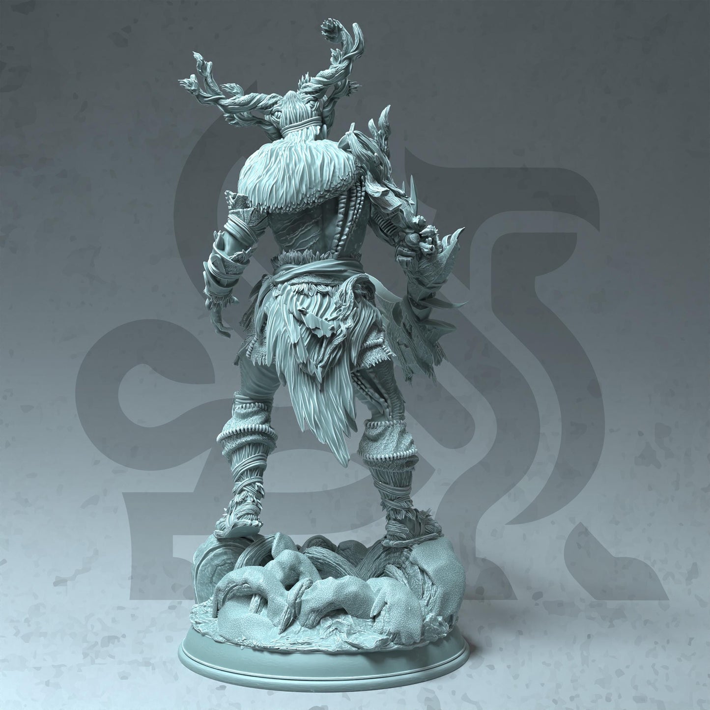 Infused Druidic Barbarian - Treneal - 3D Printed Tabletop Figure for Dungeons & Dragons, DnD, Pathfinder RPGs, TTRPG