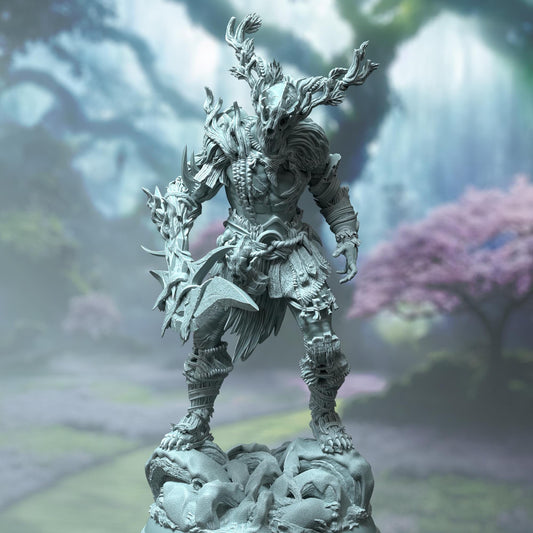 Infused Druidic Barbarian - Treneal - 3D Printed Tabletop Figure for Dungeons & Dragons, DnD, Pathfinder RPGs, TTRPG