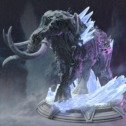 Frozen Undead Mammoth - Tjornir (Huge) - 3D Printed Tabletop Figure for Dungeons & Dragons, DnD, Pathfinder RPGs, TTRPG