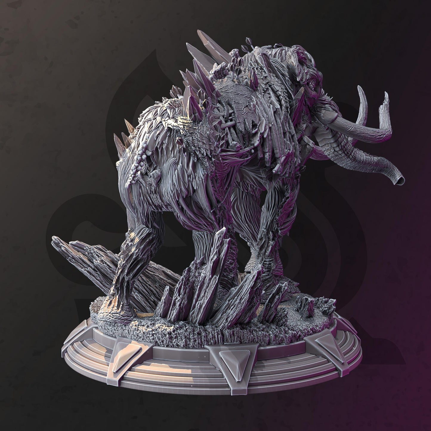 Frozen Undead Mammoth - Tjornir (Huge) - 3D Printed Tabletop Figure for Dungeons & Dragons, DnD, Pathfinder RPGs, TTRPG