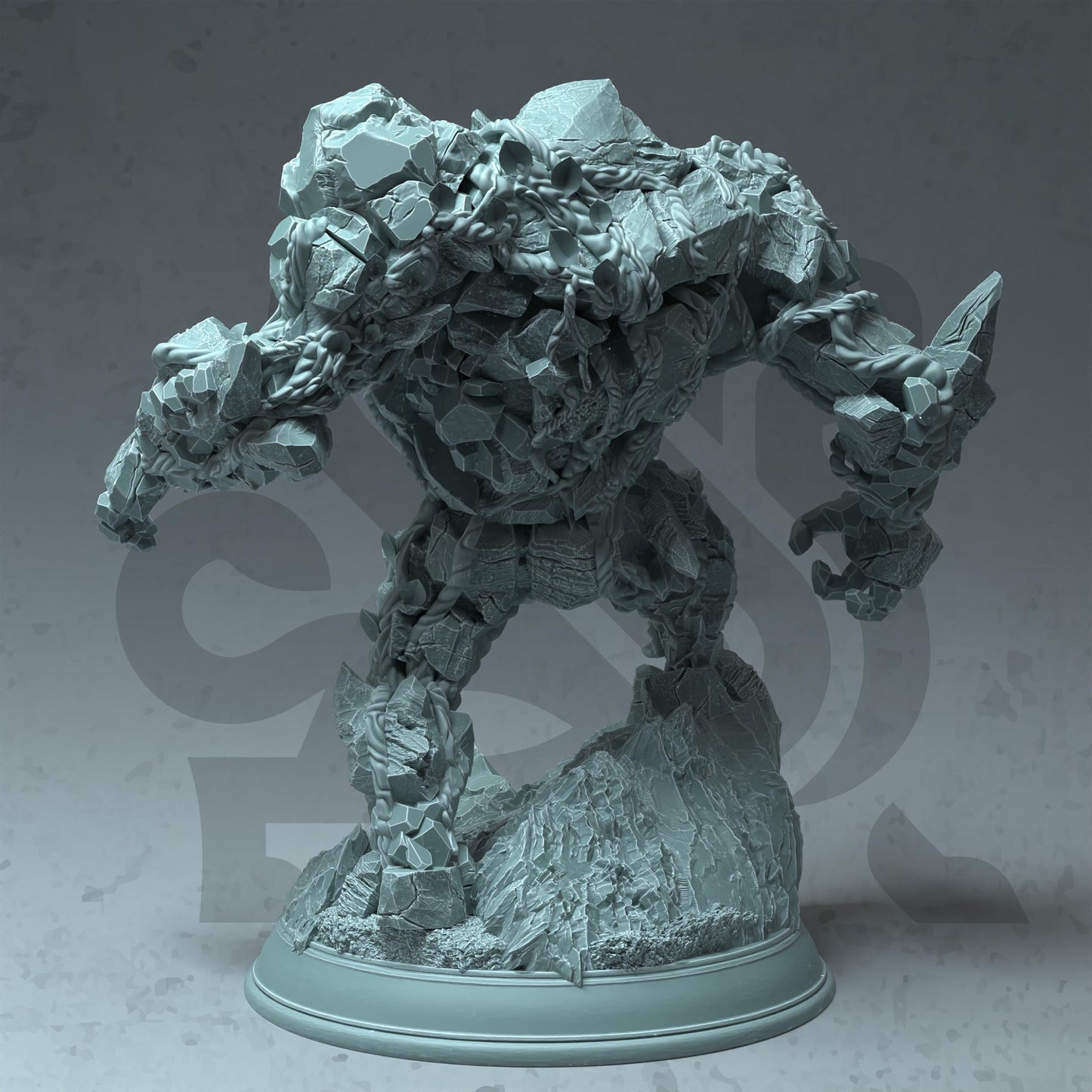 Elite Rock Golem - Lazlus (Large) - 3D Printed Tabletop Figure for Dungeons & Dragons, DnD, Pathfinder RPGs, TTRPG