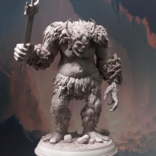 Cave Troll - Hyol Droll (Large) - 3D Printed Tabletop Figure for Dungeons & Dragons, DnD, Pathfinder RPGs, TTRPG