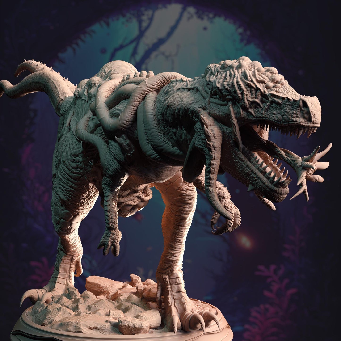 Eldritch Dinosaur - Eldrasorous Rex (Huge) - 3D Printed Tabletop Figure for Dungeons & Dragons, DnD, Pathfinder RPGs, TTRPG