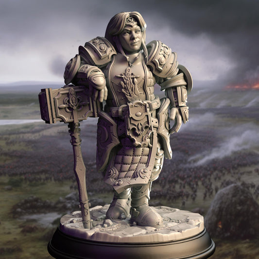 Dwarf Conquest Paladin - Enira (Medium) - Tabletop Figure for Dungeons & Dragons, DnD, Pathfinder RPGs, TTRPG