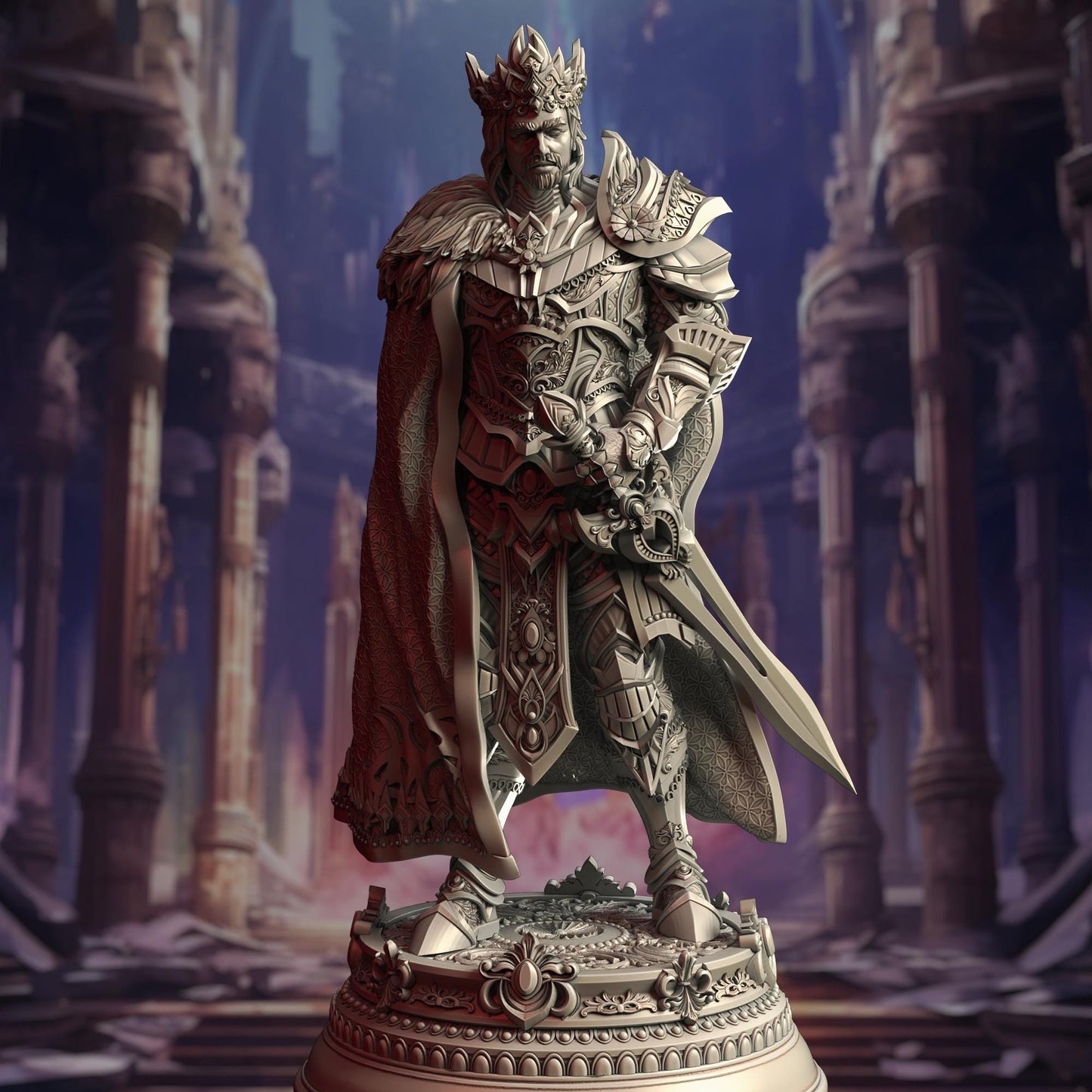 Human Warrior King - King Trendium (Medium) - Tabletop Figure for Dungeons & Dragons, DnD, Pathfinder RPGs, TTRPG