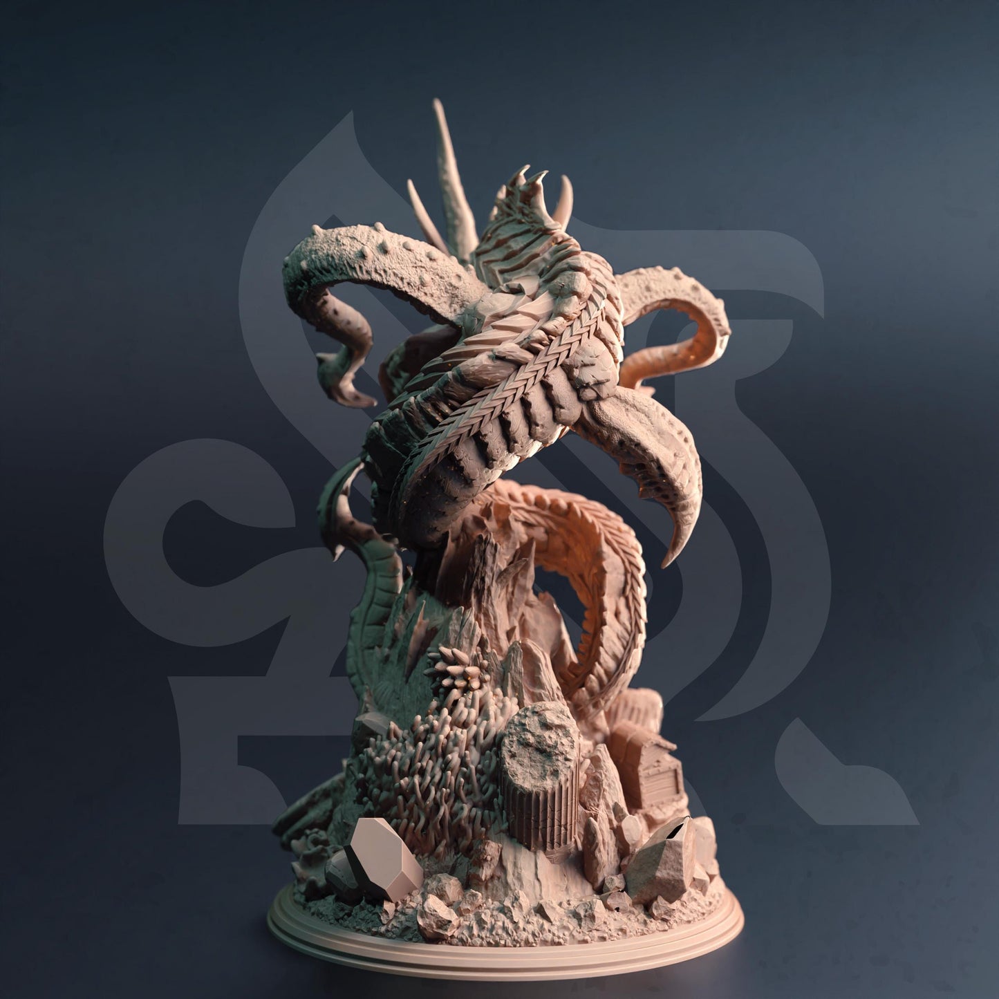 Ancient Corrupted Leviathan - Erathul (Gargantuan) - 3D Printed Tabletop Figure for Dungeons & Dragons, DnD, Pathfinder RPGs, TTRPG