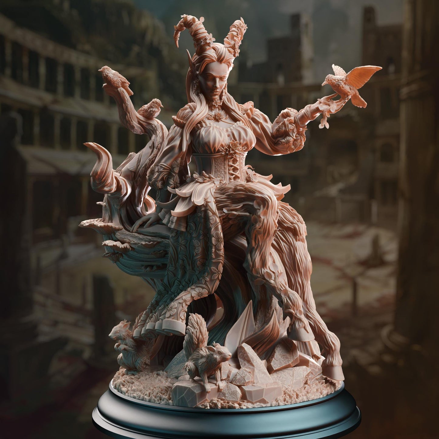 Mother of the Fey Faun Goddess - Renmaeth - 3D Printed Tabletop Figure for Dungeons & Dragons, DnD, Pathfinder RPGs, TTRPG