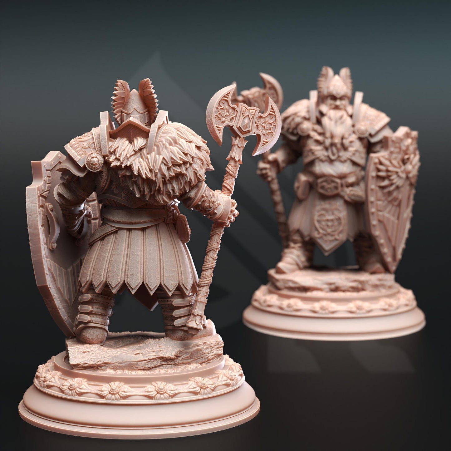 Dwarven Cleric of Life and Glory - Tors of Delvdor - 3D Printed Tabletop Figure for Dungeons & Dragons, DnD, Pathfinder RPGs, TTRPG