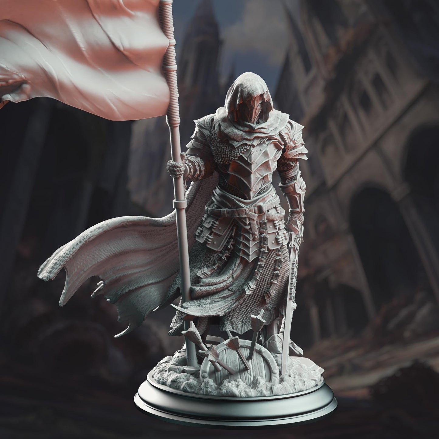 Banner Knight - Florian the Fallen (Medium) - Tabletop Figure for Dungeons & Dragons, DnD, Pathfinder RPGs, TTRPG