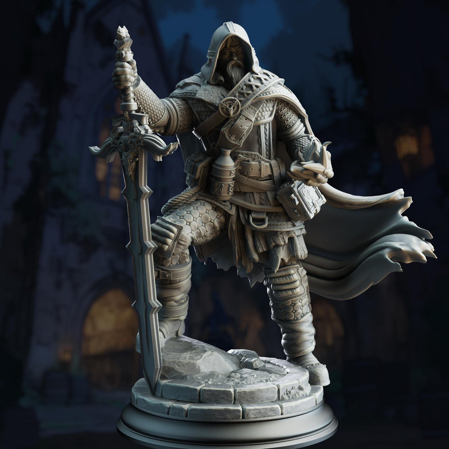 Human Revenant Ranger - Ator - 3D Printed Tabletop Figure for Dungeons & Dragons, DnD, Pathfinder RPGs, TTRPG