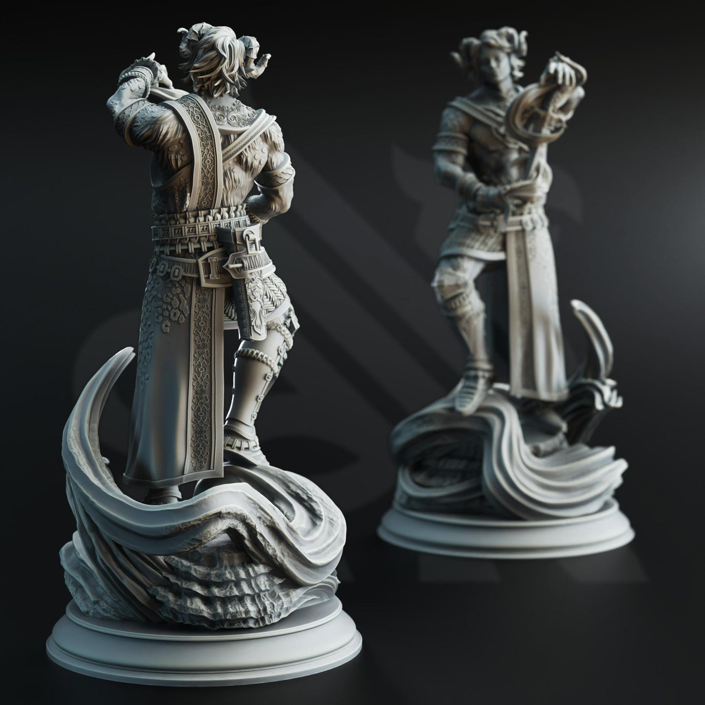 Tiefling Infernal Warlock - Heron of Daronai - 3D Printed Tabletop Figure for Dungeons & Dragons, DnD, Pathfinder RPGs, TTRPG