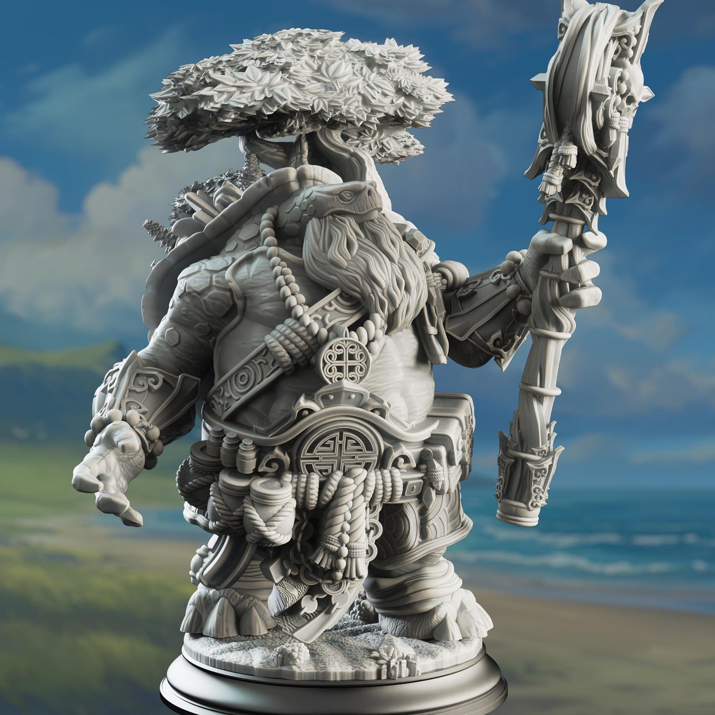 Tortle Wiseman Wizard - Elki the Wanderer (Medium) - Tabletop Figure for Dungeons & Dragons, DnD, Pathfinder RPGs, TTRPG