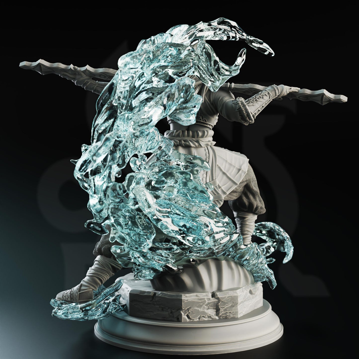 Water Genasi Elements Monk - Kitarlia (Medium) - Tabletop Figure for Dungeons & Dragons, DnD, Pathfinder RPGs, TTRPG