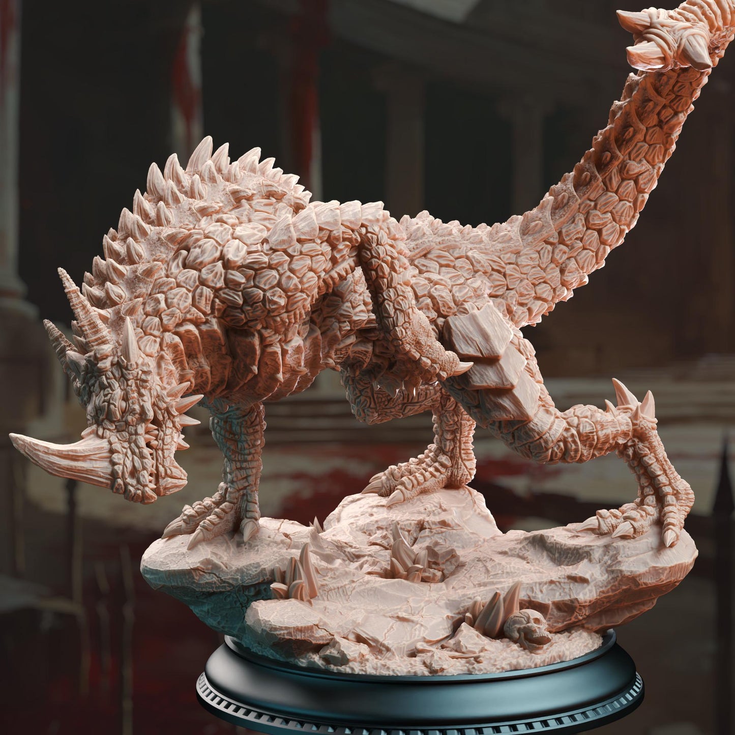 Monodrake - Horned Drake (Huge) - 3D Printed Tabletop Figure for Dungeons & Dragons, DnD, Pathfinder RPGs, TTRPG