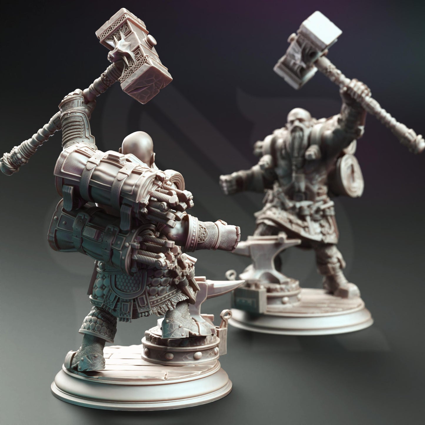 Dwarven Blacksmith - Lochren Ishtrak Hammerfist (Medium) - 3D Printed Tabletop Figure for Dungeons & Dragons, DnD, Pathfinder RPGs, TTRPG