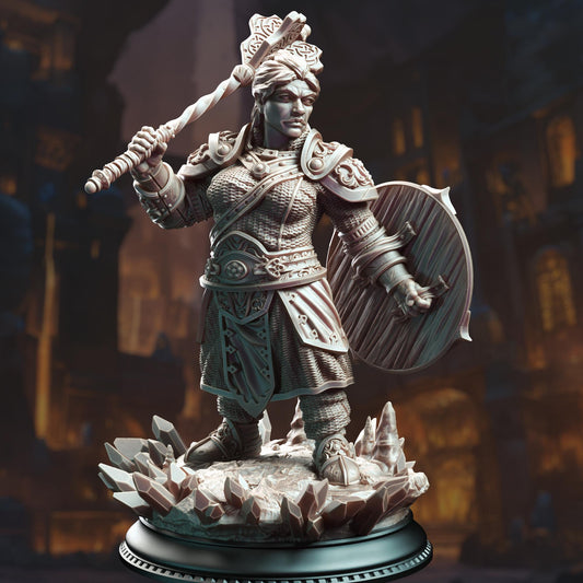 Dwarf War Cleric - Kilda Swordreign (Medium) - 3D Printed Tabletop Figure for Dungeons & Dragons, DnD, Pathfinder RPGs, TTRPG