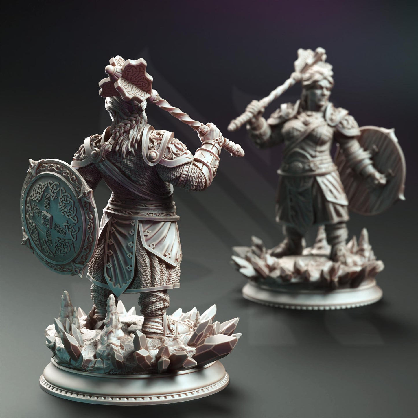 Dwarf War Cleric - Kilda Swordreign (Medium) - 3D Printed Tabletop Figure for Dungeons & Dragons, DnD, Pathfinder RPGs, TTRPG