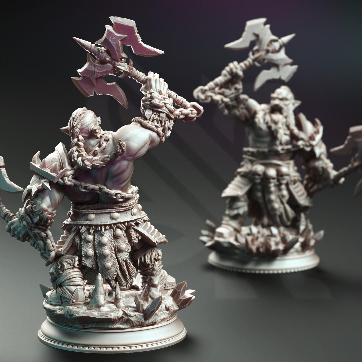 Dark Dwarf Barbarian - Korthart the Hateful Heart (Medium) - 3D Printed Tabletop Figure for Dungeons & Dragons, DnD, Pathfinder RPGs, TTRPG