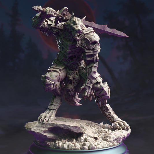 Werewolf Knight - Corsicus (Medium) - 3D Printed Tabletop Figure for Dungeons & Dragons, DnD, Pathfinder RPGs, TTRPG