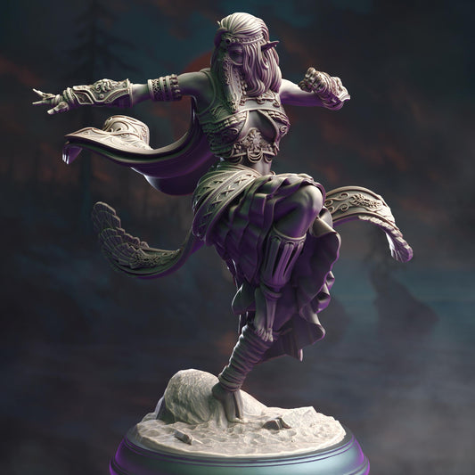 Elf Sun Soul Monk - Cahira (Medium) - 3D Printed Tabletop Figure for Dungeons & Dragons, DnD, Pathfinder RPGs, TTRPG