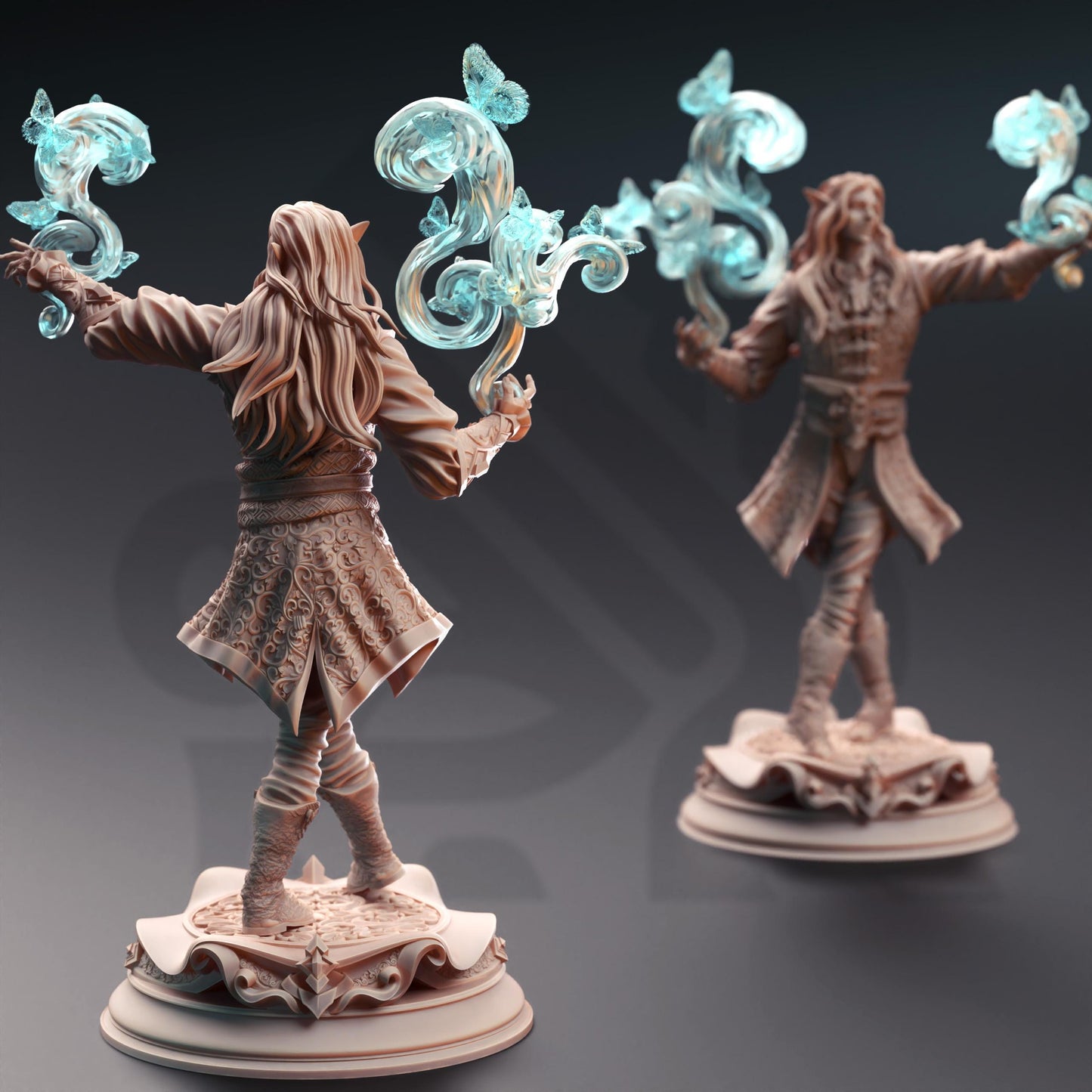 Elven Enchanting Sorcerer - Thalorad Goldhand (Medium) - 3D Printed Tabletop Figure for Dungeons & Dragons, DnD, Pathfinder RPGs, TTRPG