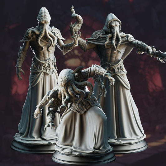 Ascended Flayers of Hendrak (Bundle) - 3D Printed Tabletop Figure for Dungeons & Dragons, DnD, Pathfinder RPGs, TTRPG