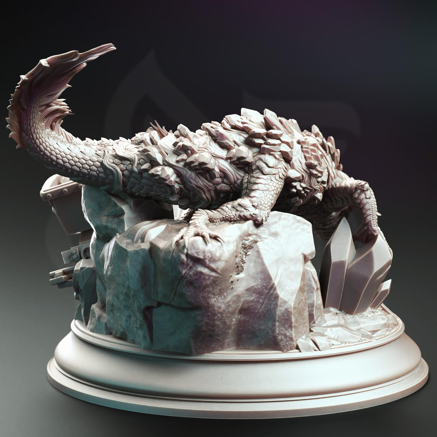 Lava Elemental Salamander (Huge) - 3D Printed Tabletop Figure for Dungeons & Dragons, DnD, Pathfinder RPGs, TTRPG