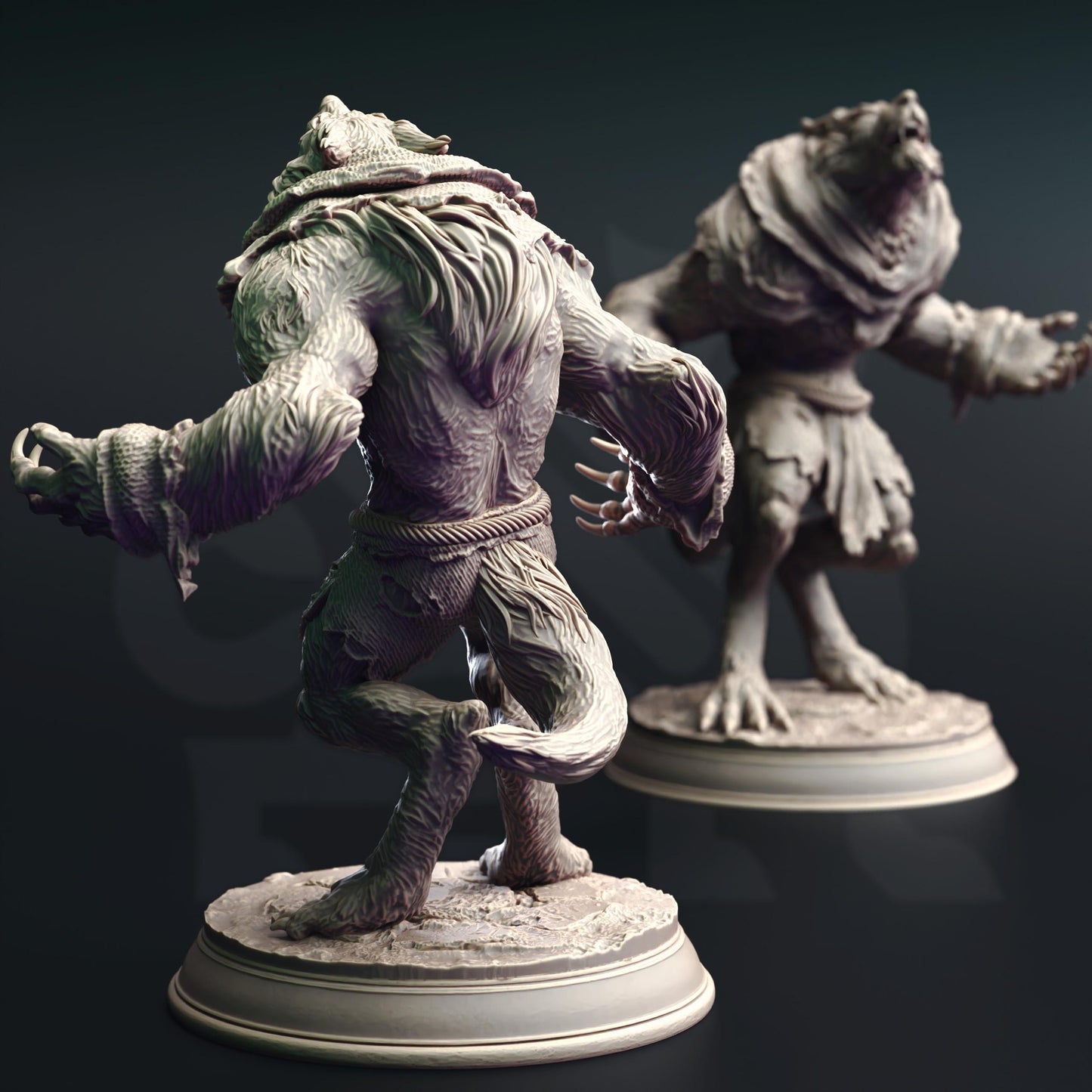 Werewolf Warriors (Bundle) - 3D Printed Tabletop Figure for Dungeons & Dragons, DnD, Pathfinder RPGs, TTRPG