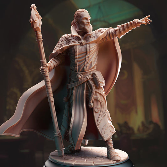 Human Illusionist Wizard - Jonas the Trick (Medium) - 3D Printed Tabletop Figure for Dungeons & Dragons, DnD, Pathfinder RPGs, TTRPG