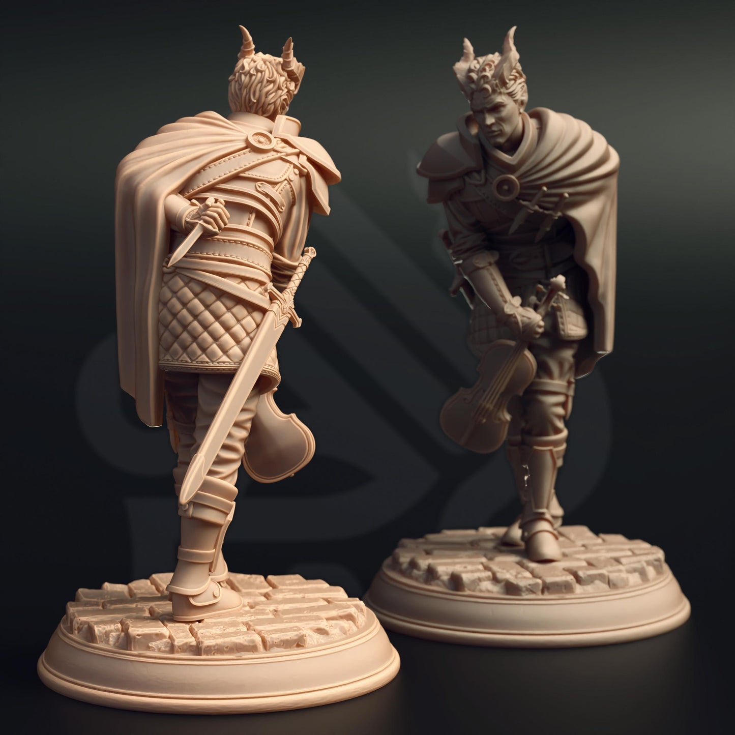 Tiefling Bard Fighter - Eramis (Medium) - 3D Printed Tabletop Figure for Dungeons & Dragons, DnD, Pathfinder RPGs, TTRPG