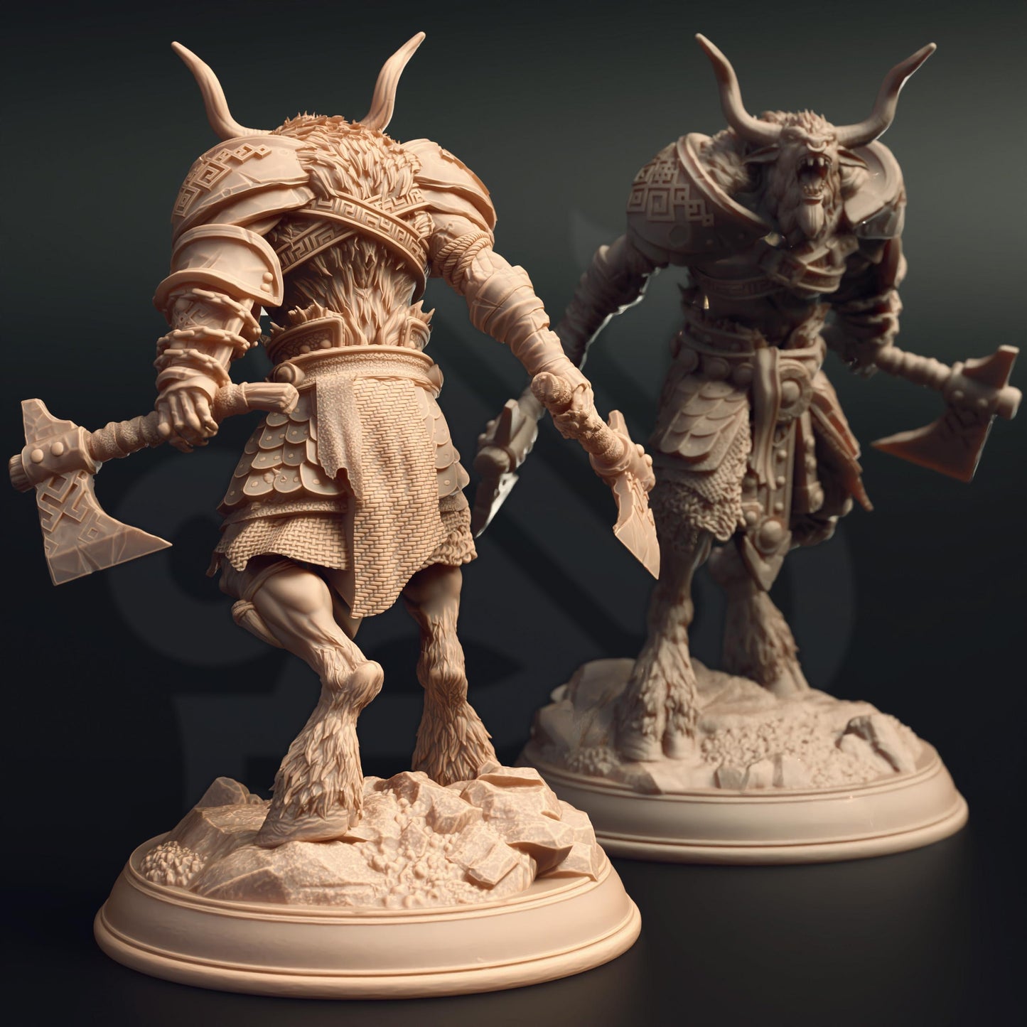 Minotaur Barbarian - Hannes Vyrios (Medium) - 3D Printed Tabletop Figure for Dungeons & Dragons, DnD, Pathfinder RPGs, TTRPG